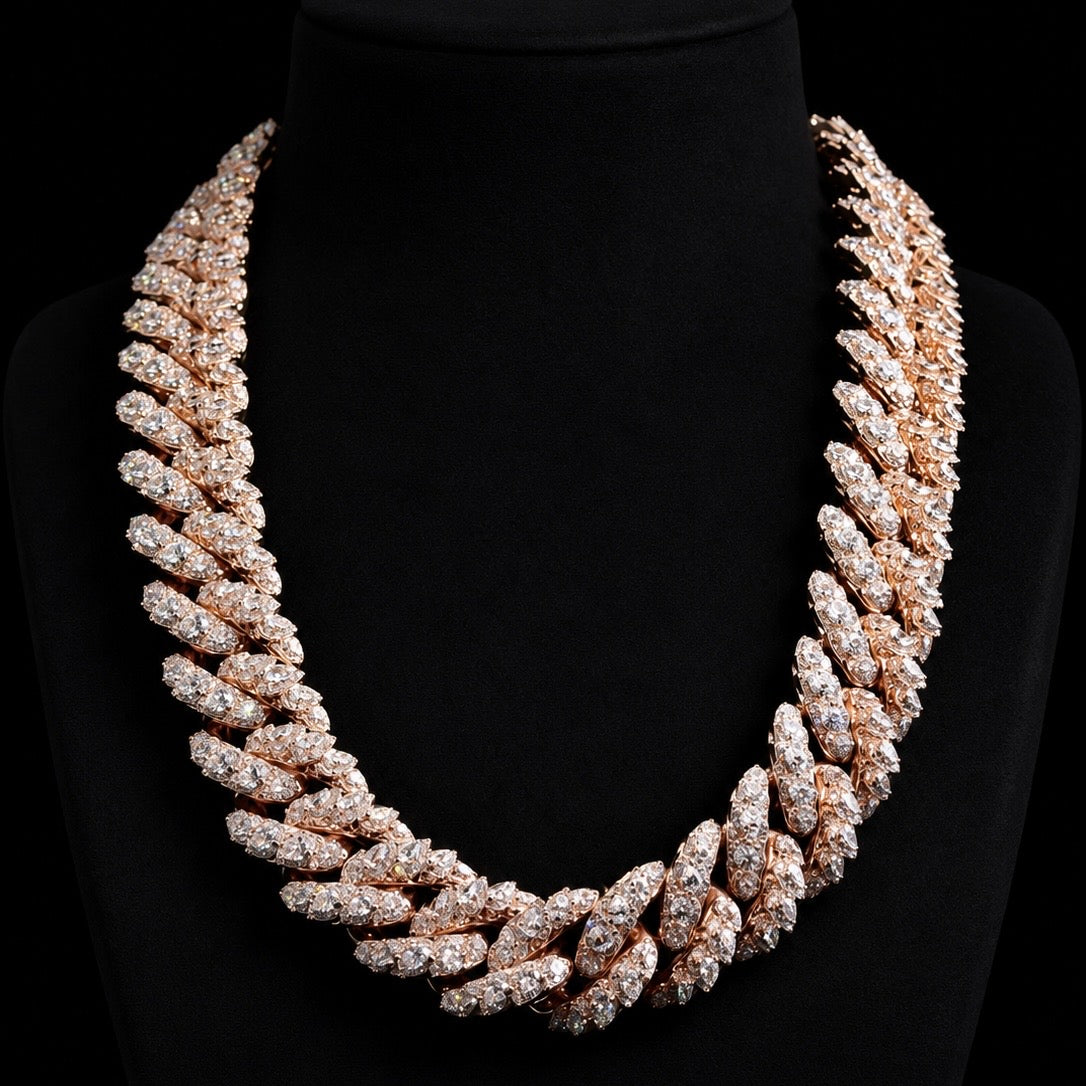 100kGems Spotlights the 22mm Raised Pear Cut Cuban Chain