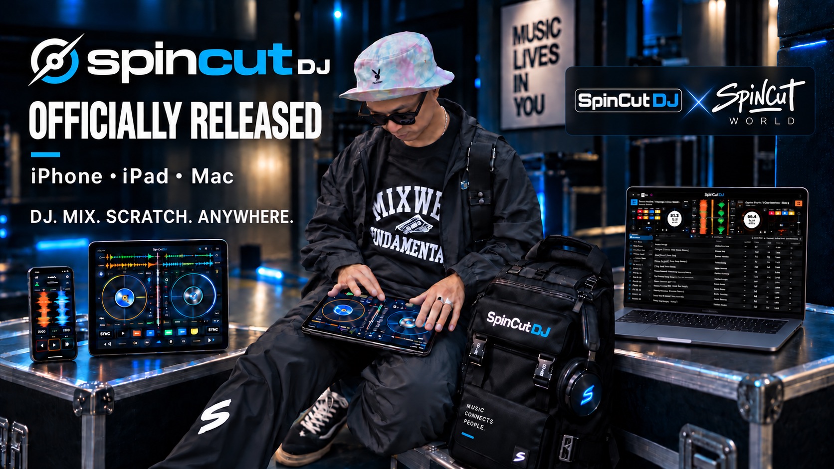 SpinCut DJ Launches for iPhone, iPad and Mac with Remote Music Library and 3D World Integration